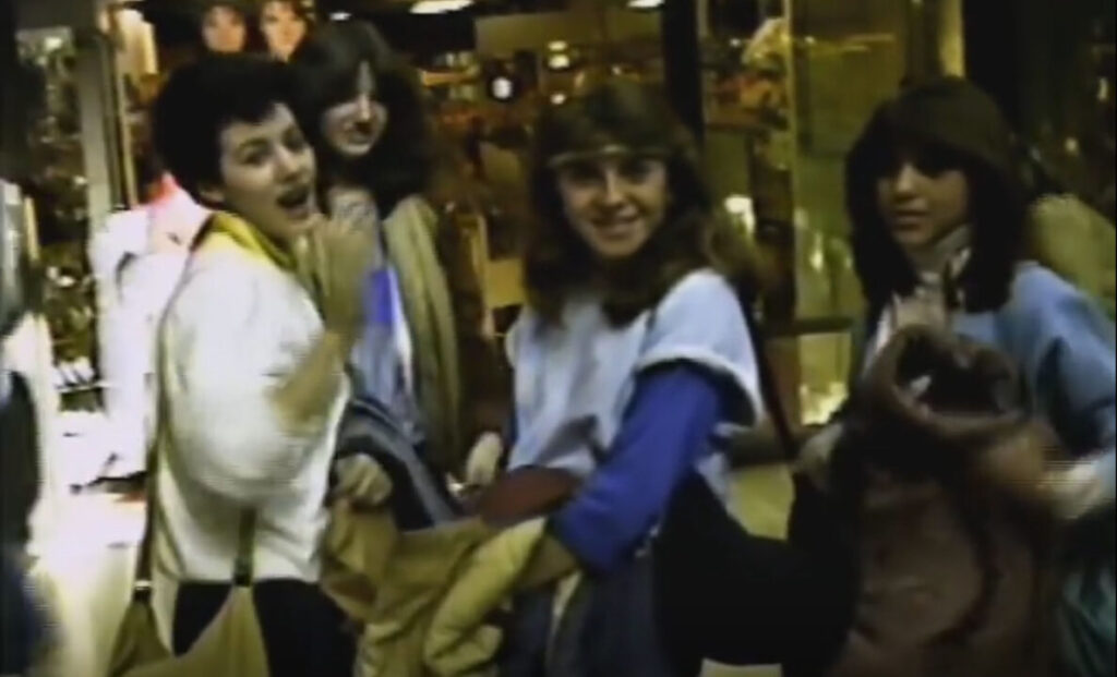 teenagers in a mall in the 80s